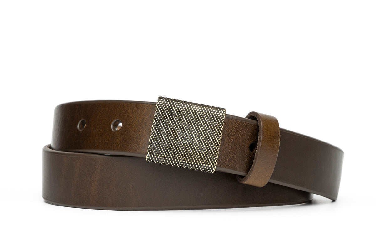 Horween Chromexcel Belt with Textured Plaque Buckle