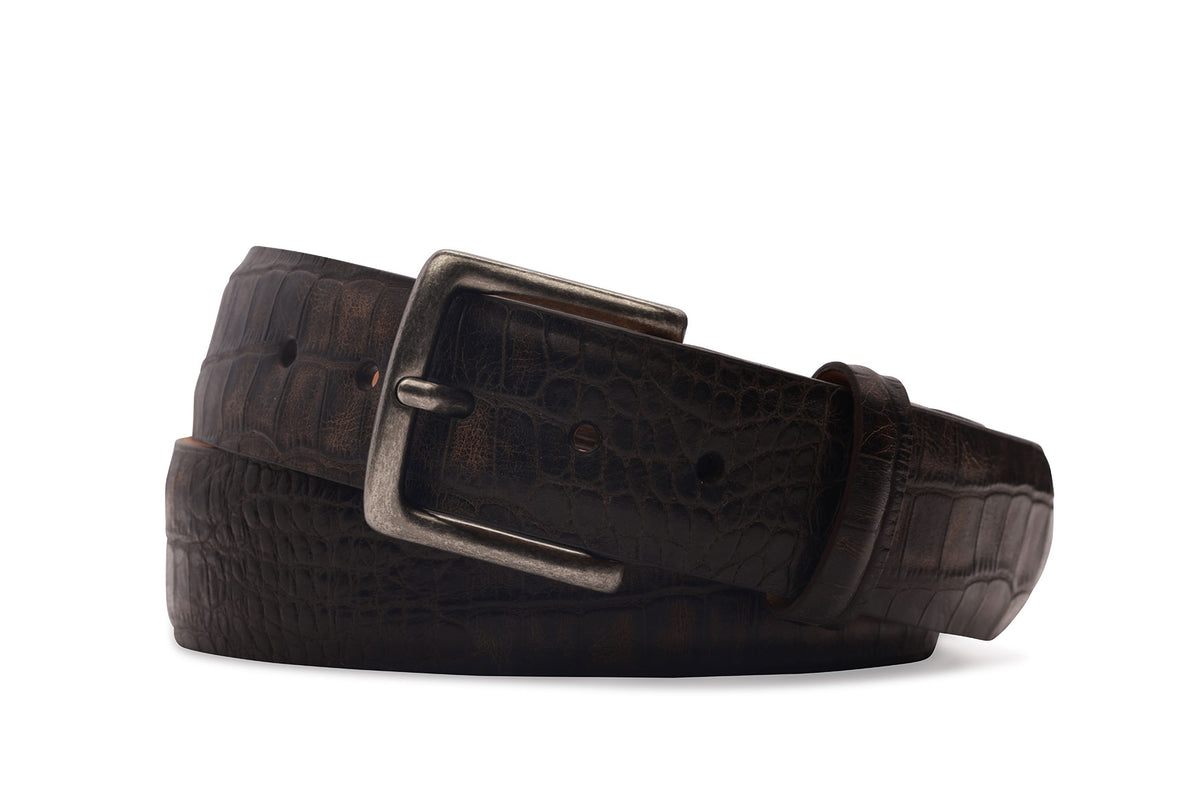 Authentic Barcelona Calf Belt with Antique Silver Buckle