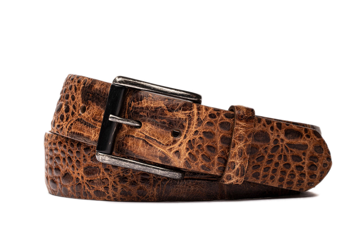 Authentic Super Gator Belt with Antique Silver Buckle