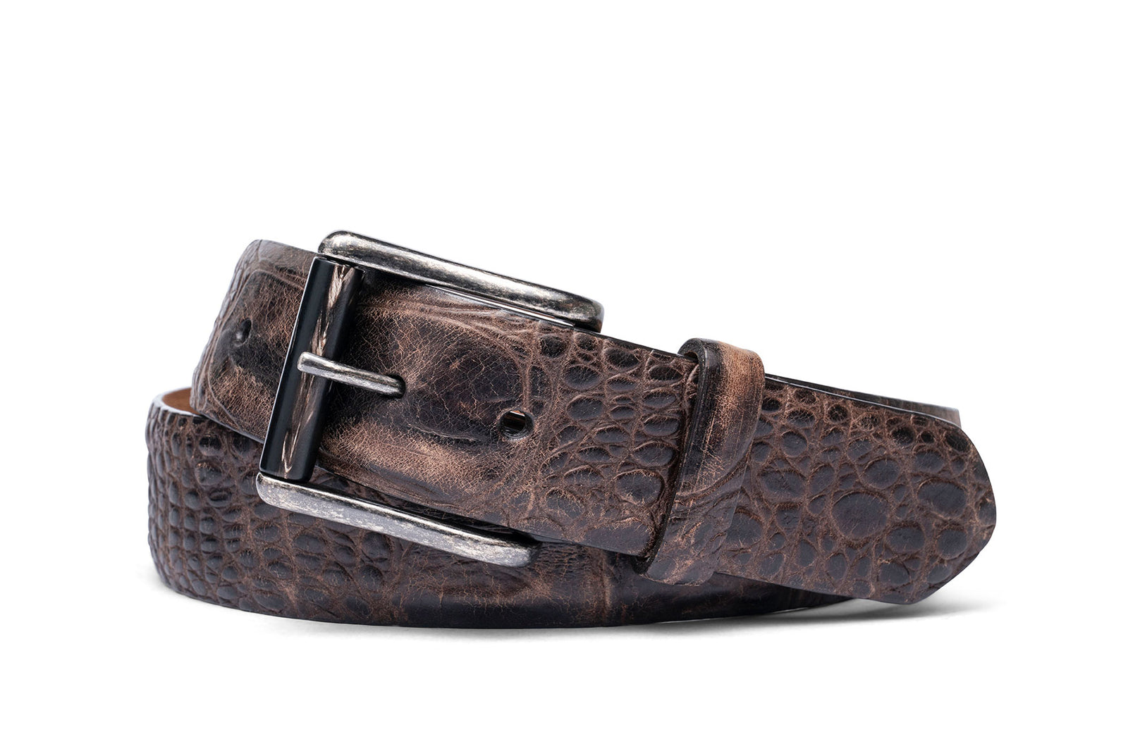 Authentic Super Gator Belt with Antique Silver Buckle