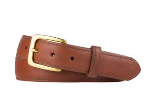Dublin Calf Belt with Natural Brass Buckle