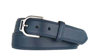 Pebbled Calf Belt with Nickle Stirrup Buckle
