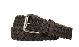 Waxed Braid Calf Belt with Distressed Roller Buckle