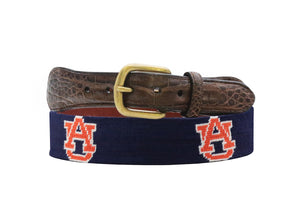 Smathers & Branson Auburn Croc Tab Needlepoint Belt