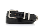 Black Tapered Ostrich Leg Golf Belt with Nickel Tip Set — w.kleinberg