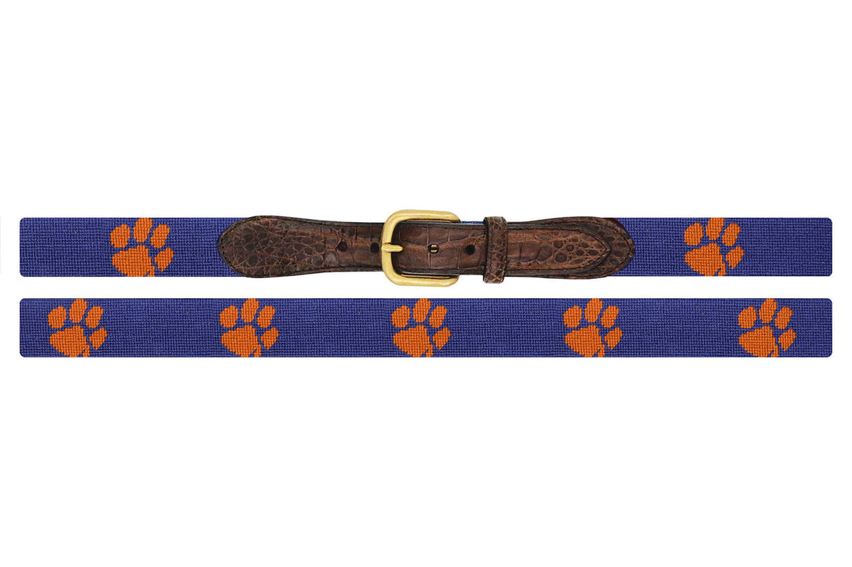 Smathers & Branson Clemson Croc Tab Needlepoint Belt