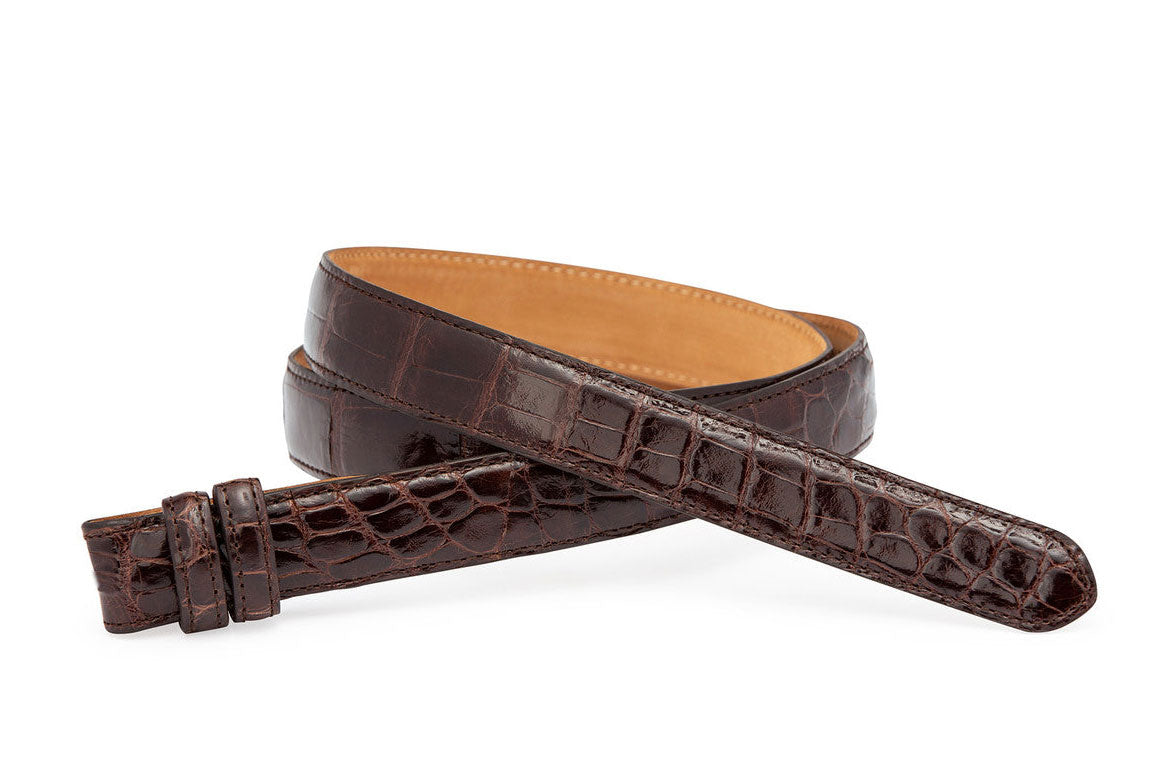 1-1/8" Glazed Alligator Slide Belt Strap