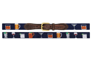Smathers & Branson Gentleman's Drinks Croc Tabs Needlepoint Belts