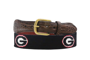 Smathers & Branson Georgia Croc Tab Needlepoint Belt