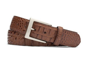 Hornback Alligator Belt with Brushed Nickel Buckle