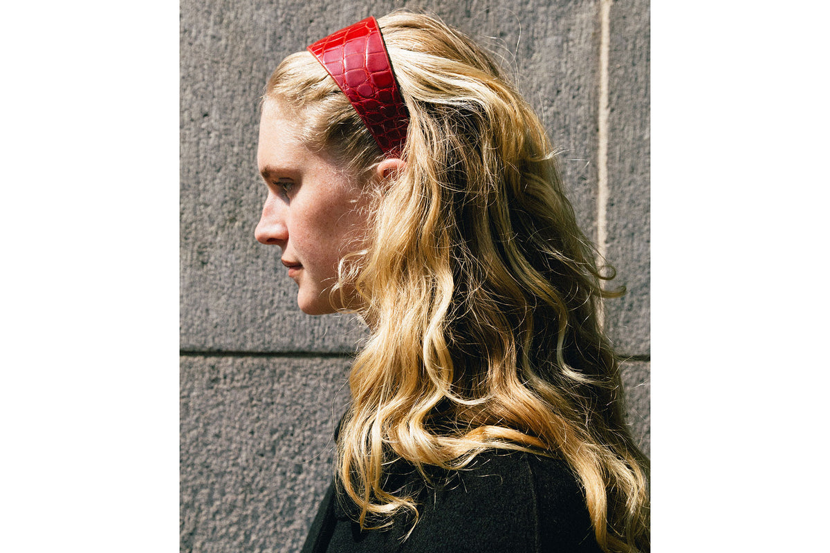 Headband in Glazed Alligator