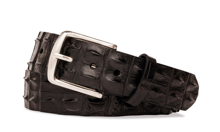 1-3/8" Hornback Crocodile Belt with Brushed Nickel Buckle