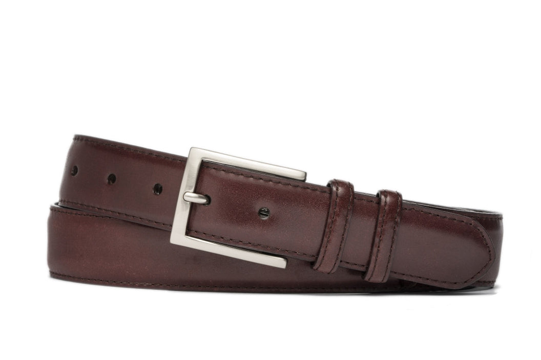 Horween Shell Cordovan Belt with Brushed Nickel Buckle