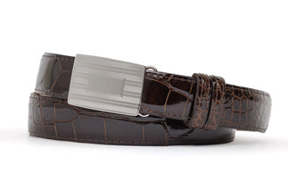 1-1/8" Glazed American Alligator Slide Strap with Compression Buckle