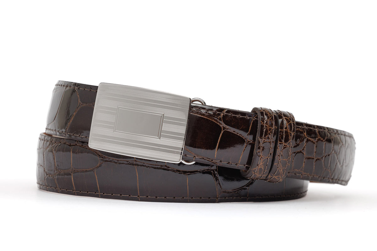 1-1/8&quot; Glazed American Alligator Slide Strap with Compression Buckle