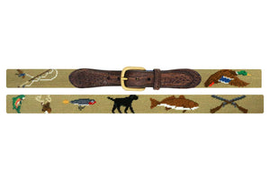 Smathers & Branson Southern Sportsman Croc Tab Needlepoint Belt