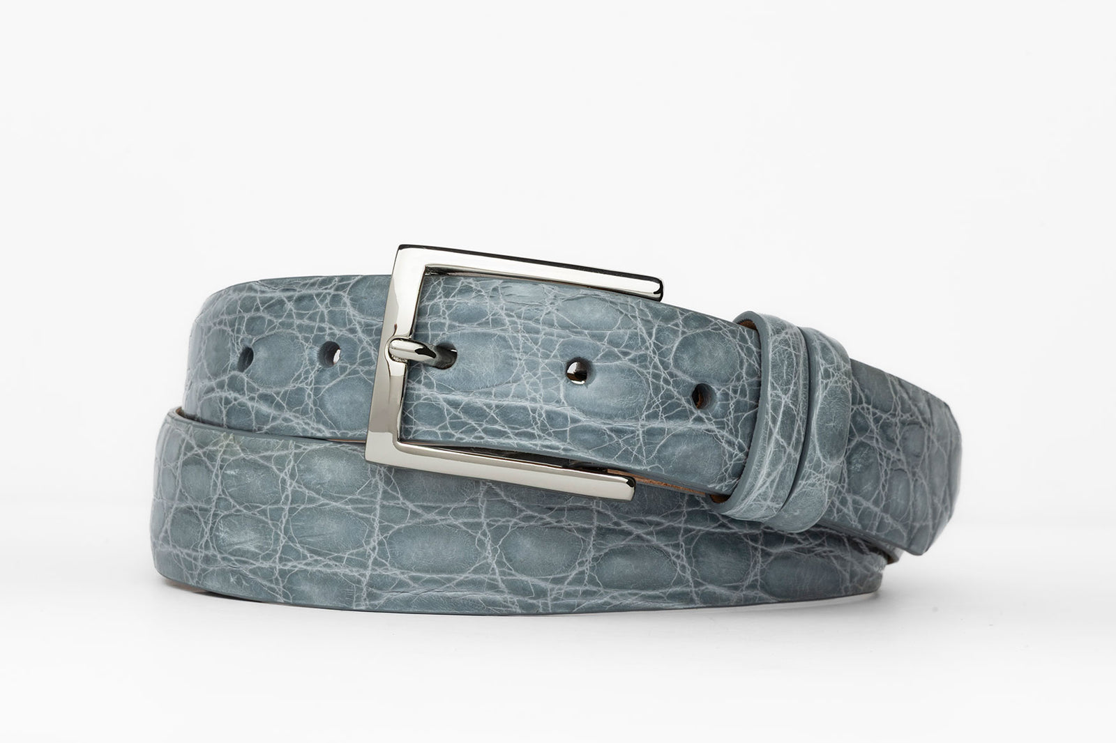 Tingas Crocodile Belt with Nickel Buckle w.kleinberg luxury accessory