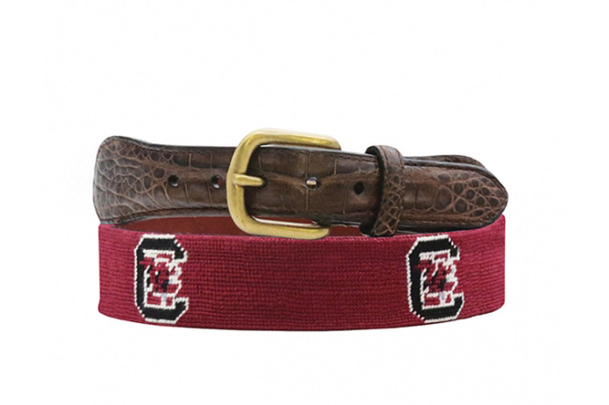 Smathers & Branson South Carolina Croc Tab Needlepoint Belt