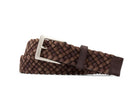 w.kleinberg Leather-and-Cloth Braid Belt with Brushed Nickel Buckle
