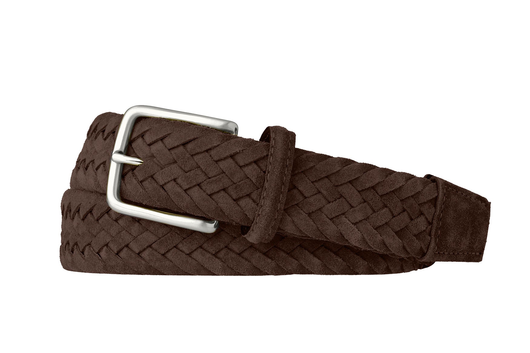 Italian Braided Suede Belt with Brushed Nickel Buckle — w  display picture 1