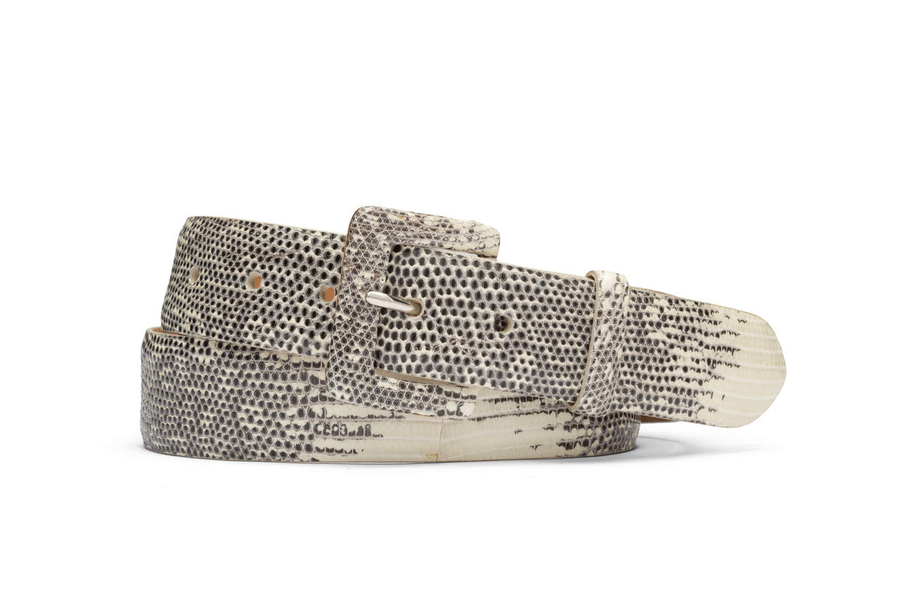 Lizard Belt with Covered Buckle - w.kleinberg Lizard Belt with Covered Buckle - w.kleinberg
