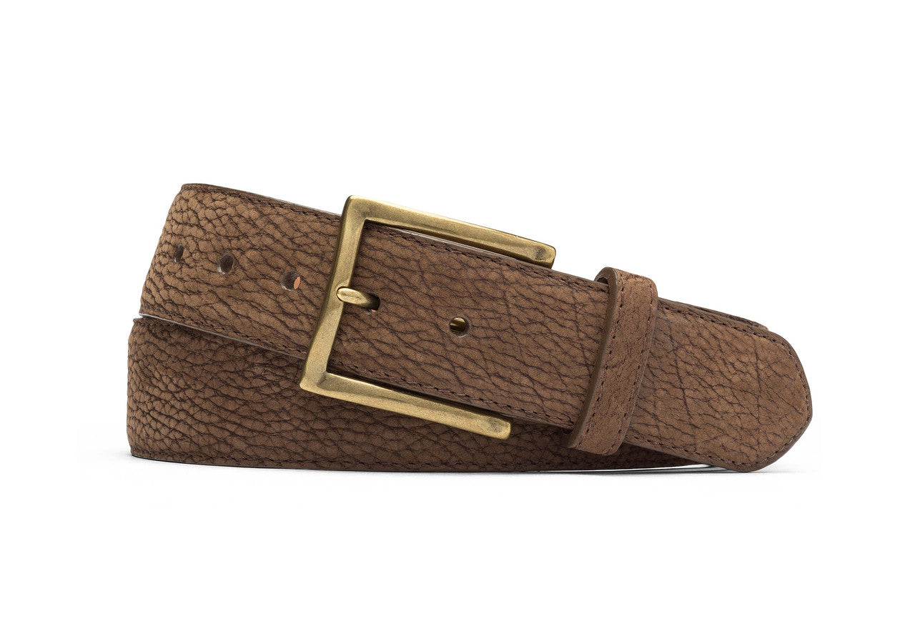 The Belt - Brown Suede, Brass Buckle