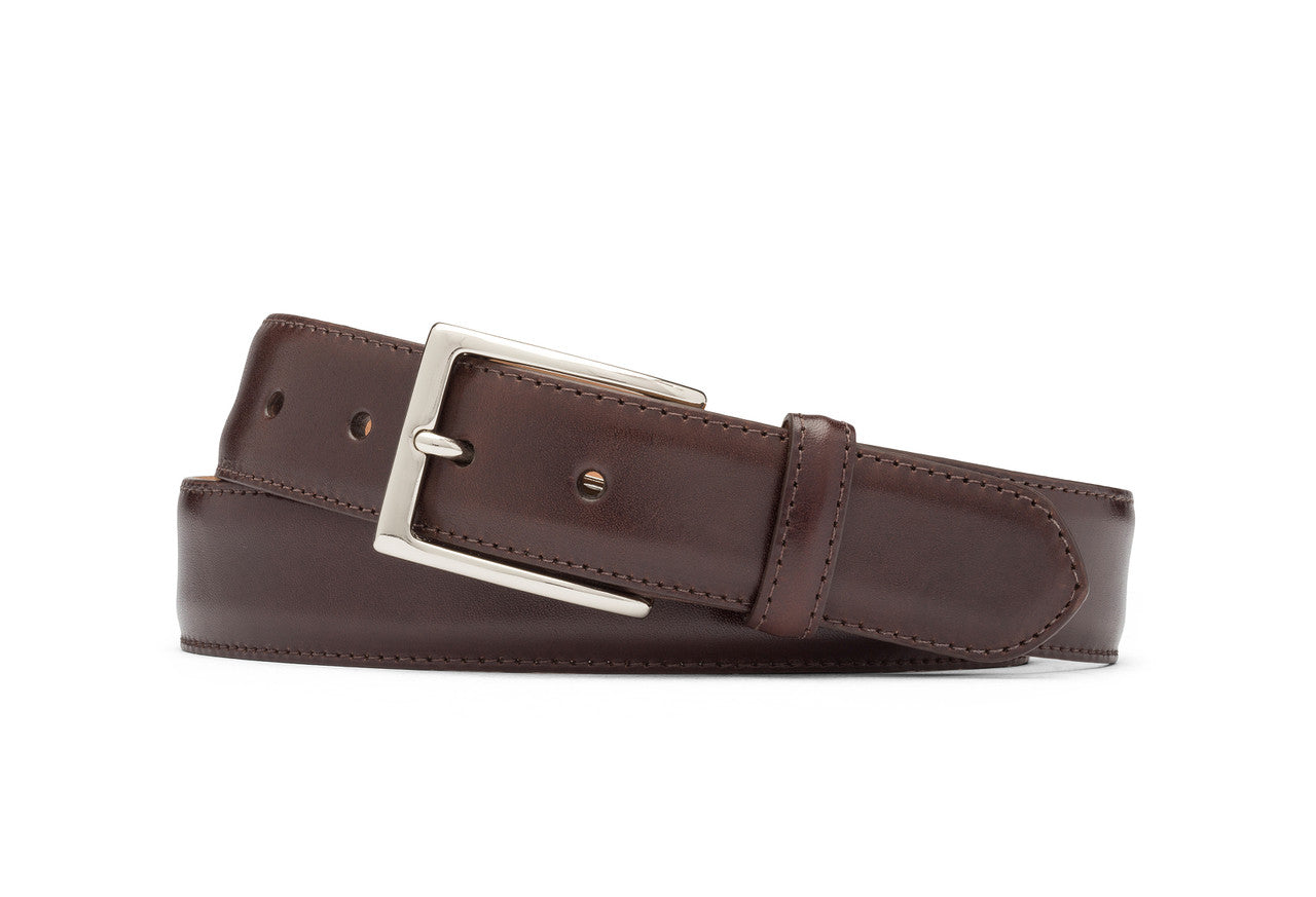 1-1/2" Glazed Calf Belt with Nickel Buckle