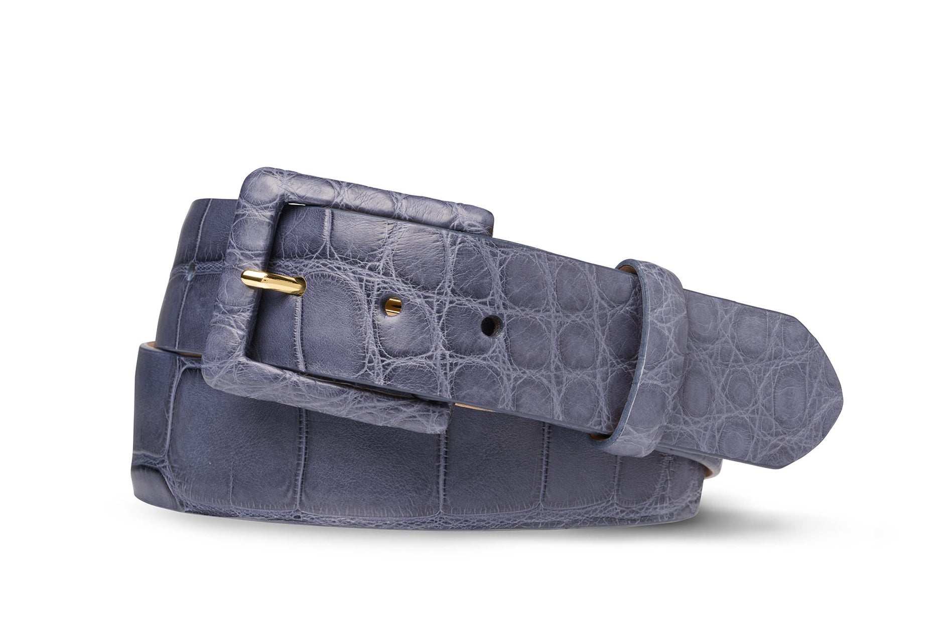 Matte Alligator Belt with Covered Buckle