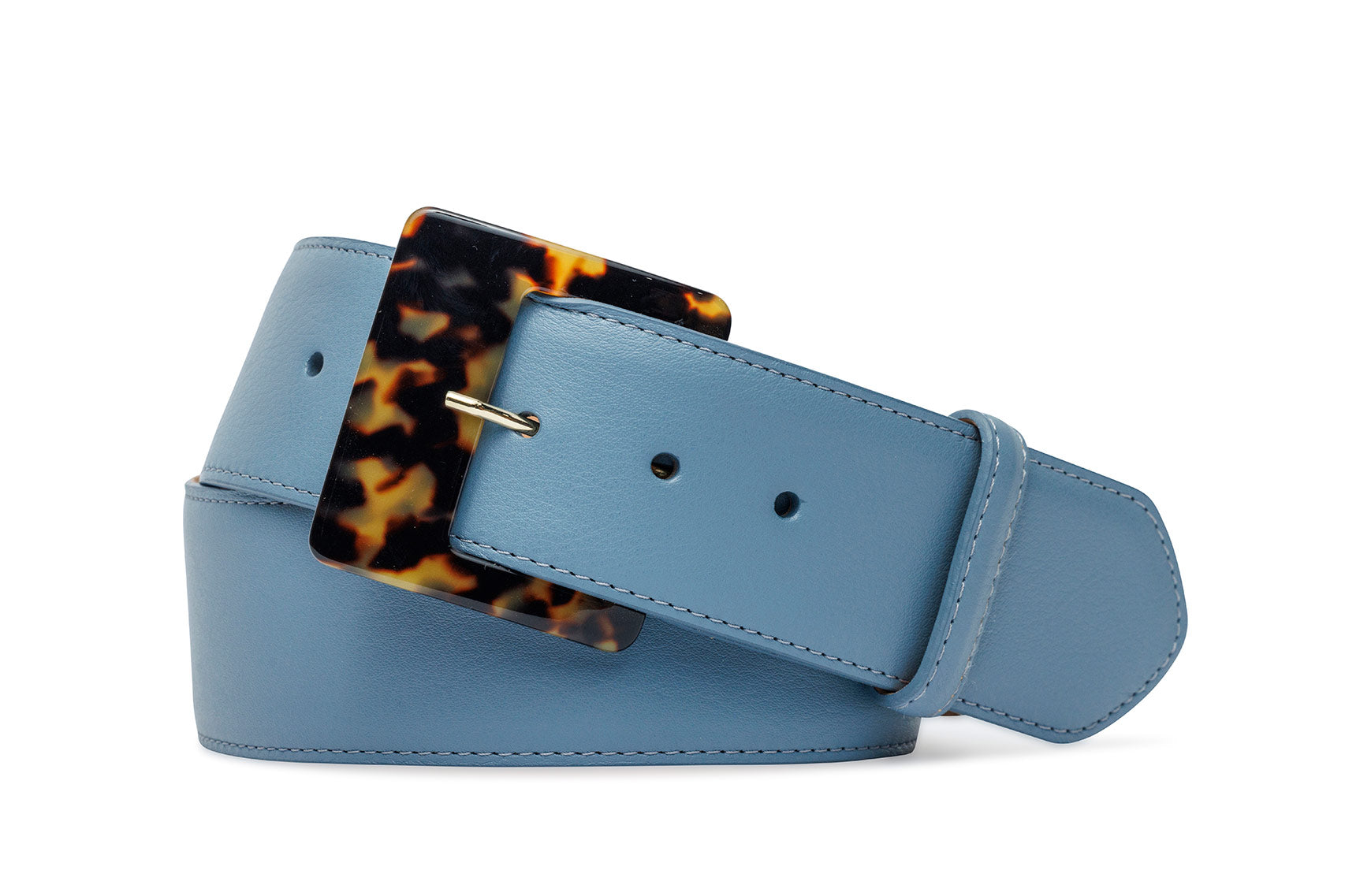 Luscious Calf Belt with Tortoise Buckle - w.kleinberg