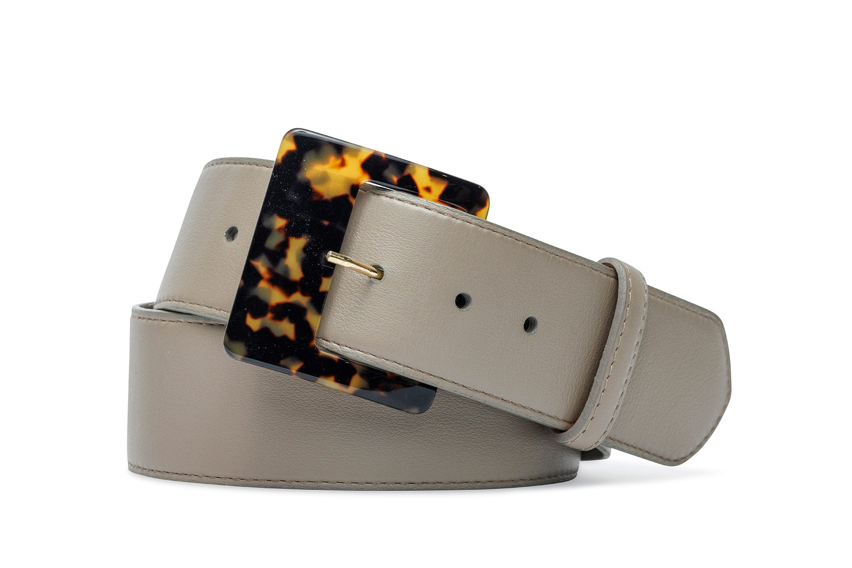 Luscious Calf Belt with Tortoise Buckle - w.kleinberg
