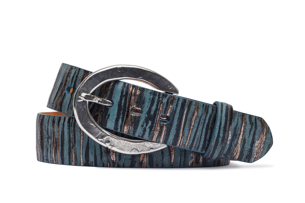 Chateau Calf Belt with Antique Silver or Brass Buckle