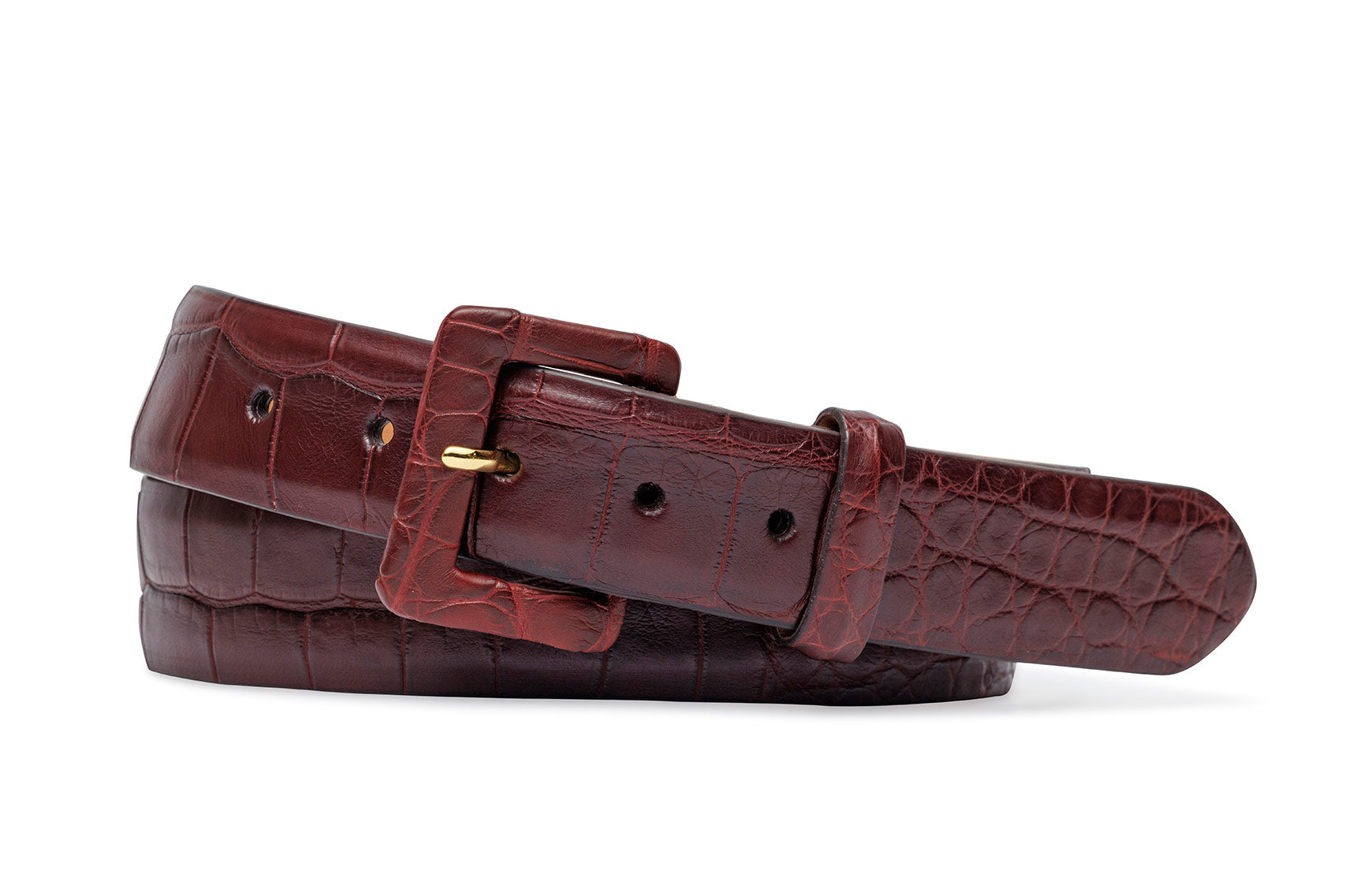 Matte Alligator Belt with Covered Buckle - w.kleinberg