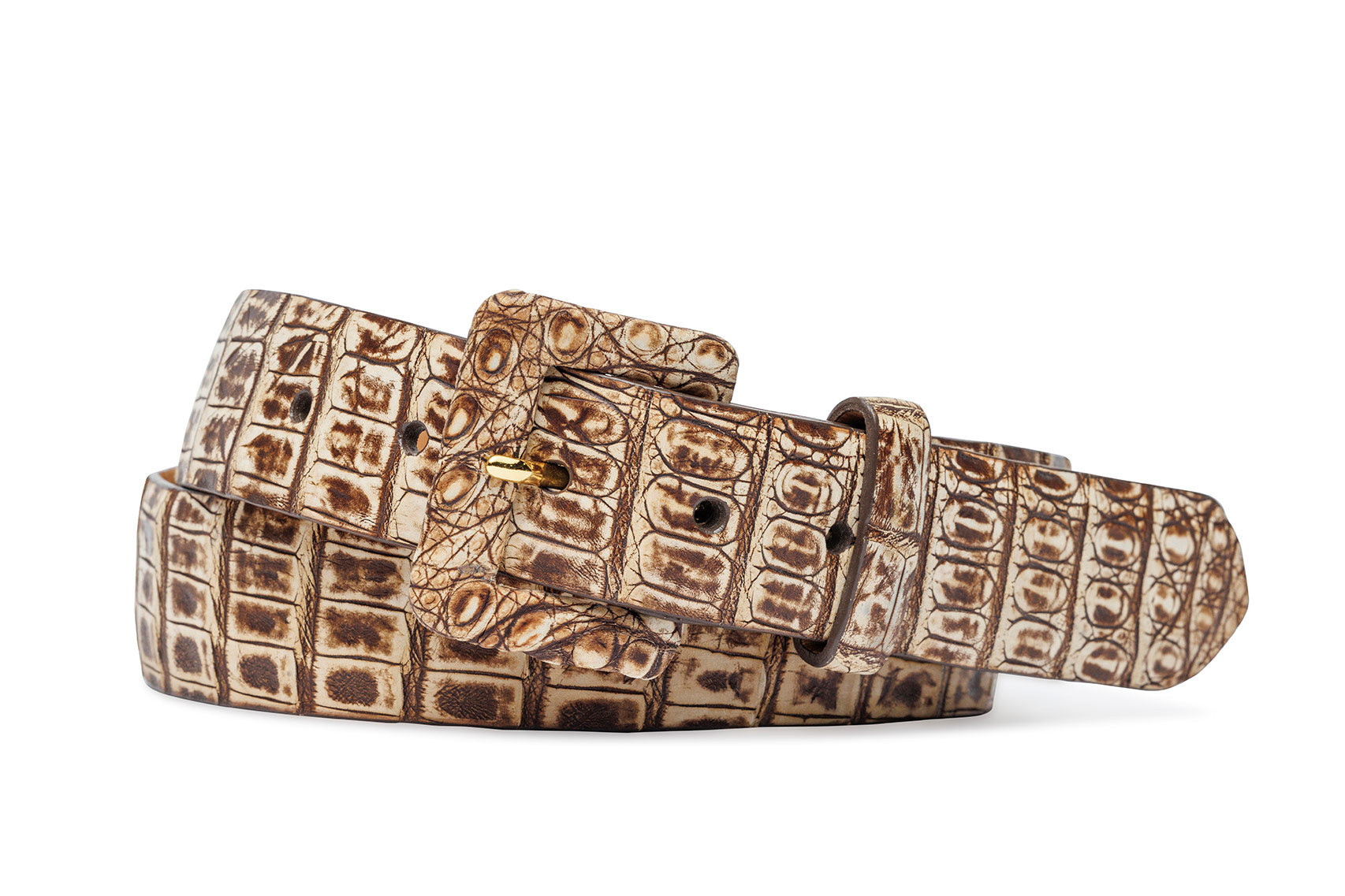 W.Kleinberg Vintage Crocodile Belt with Covered Buckle Peanut Sundance / M - 34