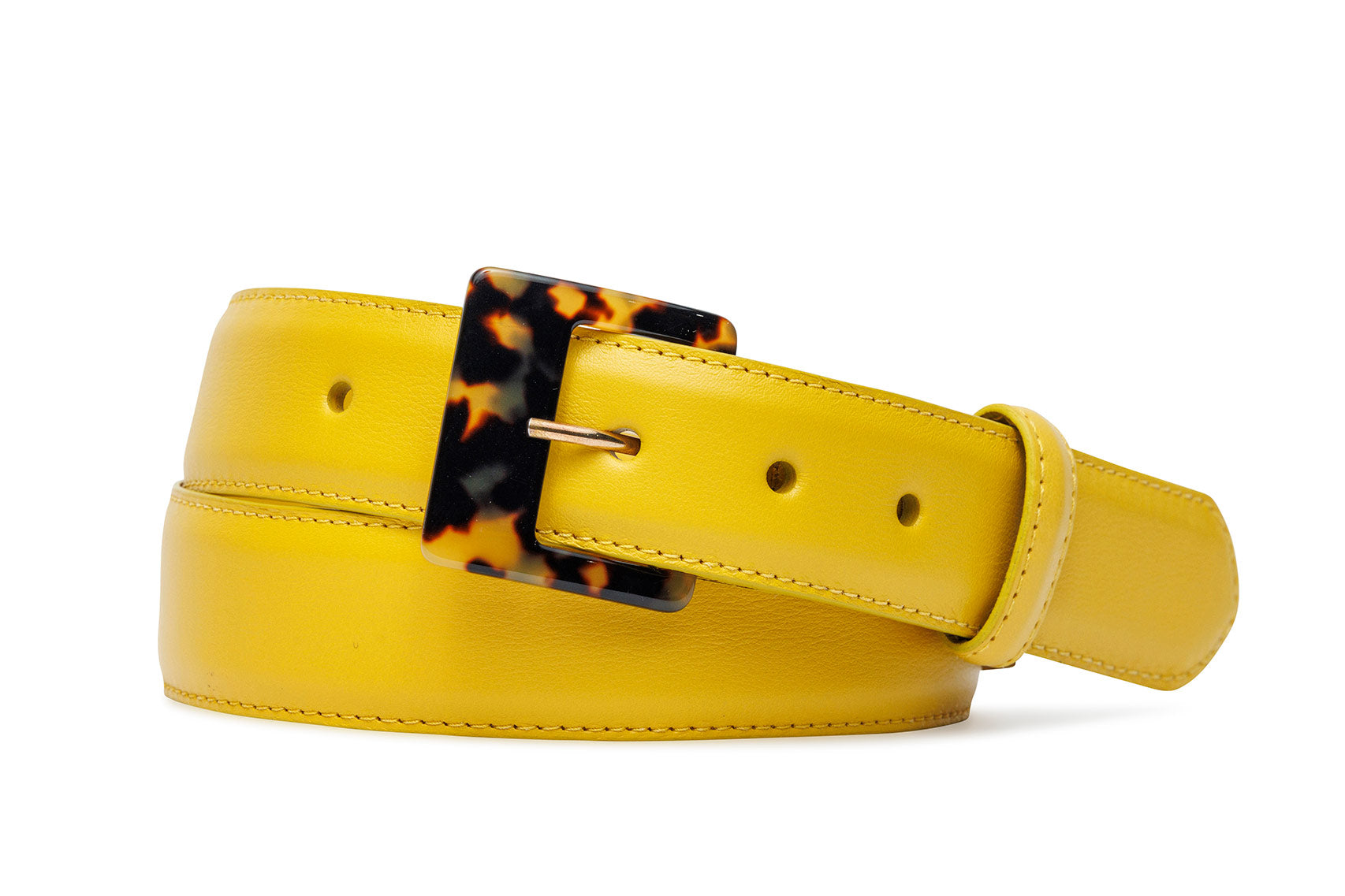 Soft Construction Luscious Calf Belt with Tortoise Buckle