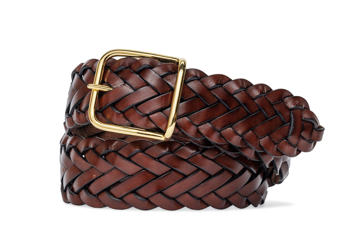 Classic Braided Belt with Gold Buckle