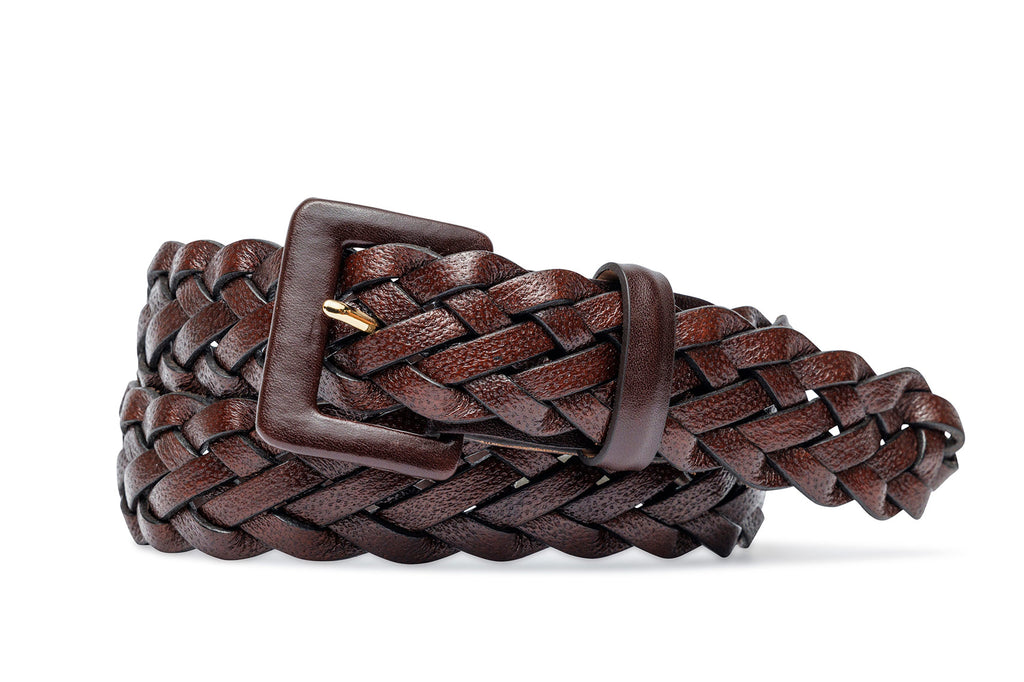 Braided Buckle Covered Classic Belt with