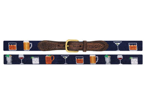 Smathers & Branson Gentleman's Drinks Croc Tabs Needlepoint Belts