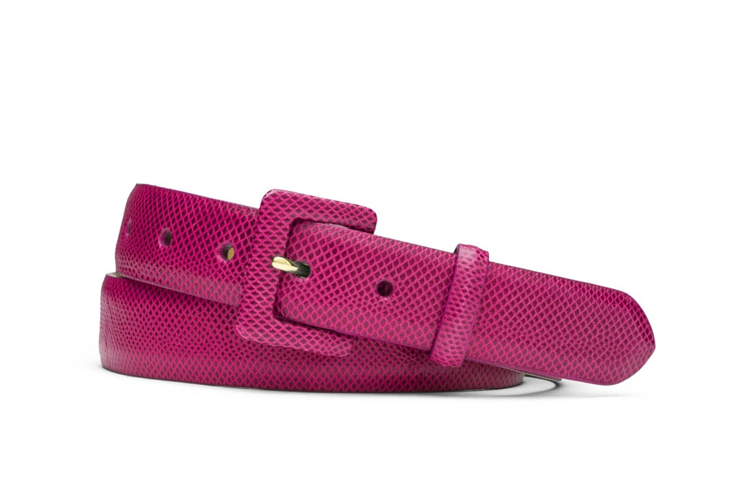 Leather Shoulder Strap / Neon Pink Python