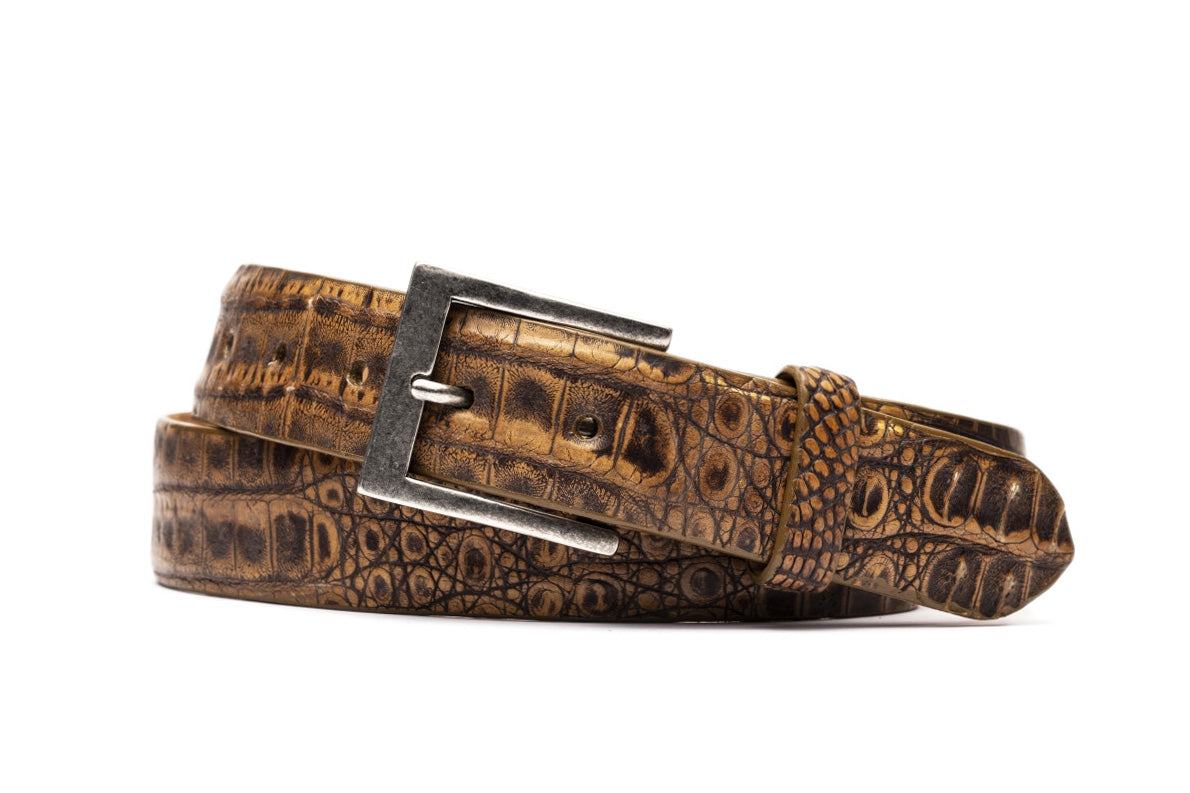 Vintage Crocodile Belt with Antique Nickel Buckle – w.kleinberg