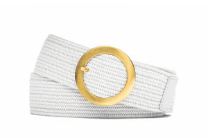 Wide Stretch Belt with Circle Buckle