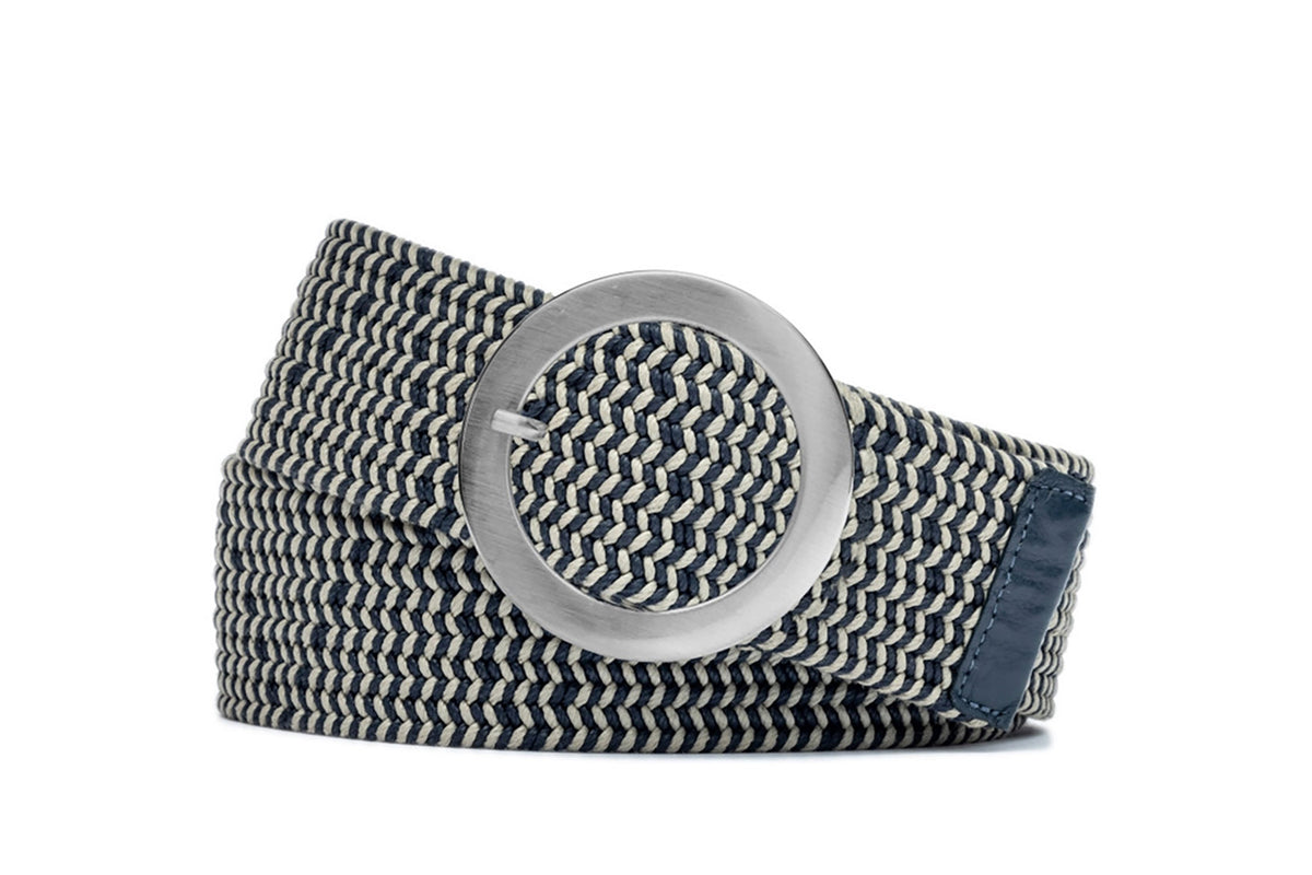 Wide Stretch Belt with Circle Buckle