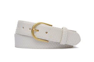 Python Belt with Brushed Gold Buckle