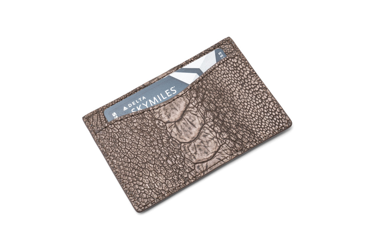 Textured Ostrich Print Card Holder
