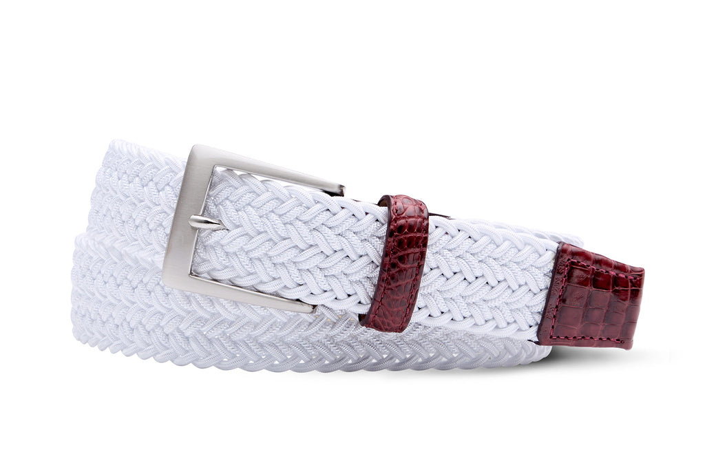 【cacharel】 WHITE LEATHER wide BELT MARCIANO by GUESS® Wide Leather Belt