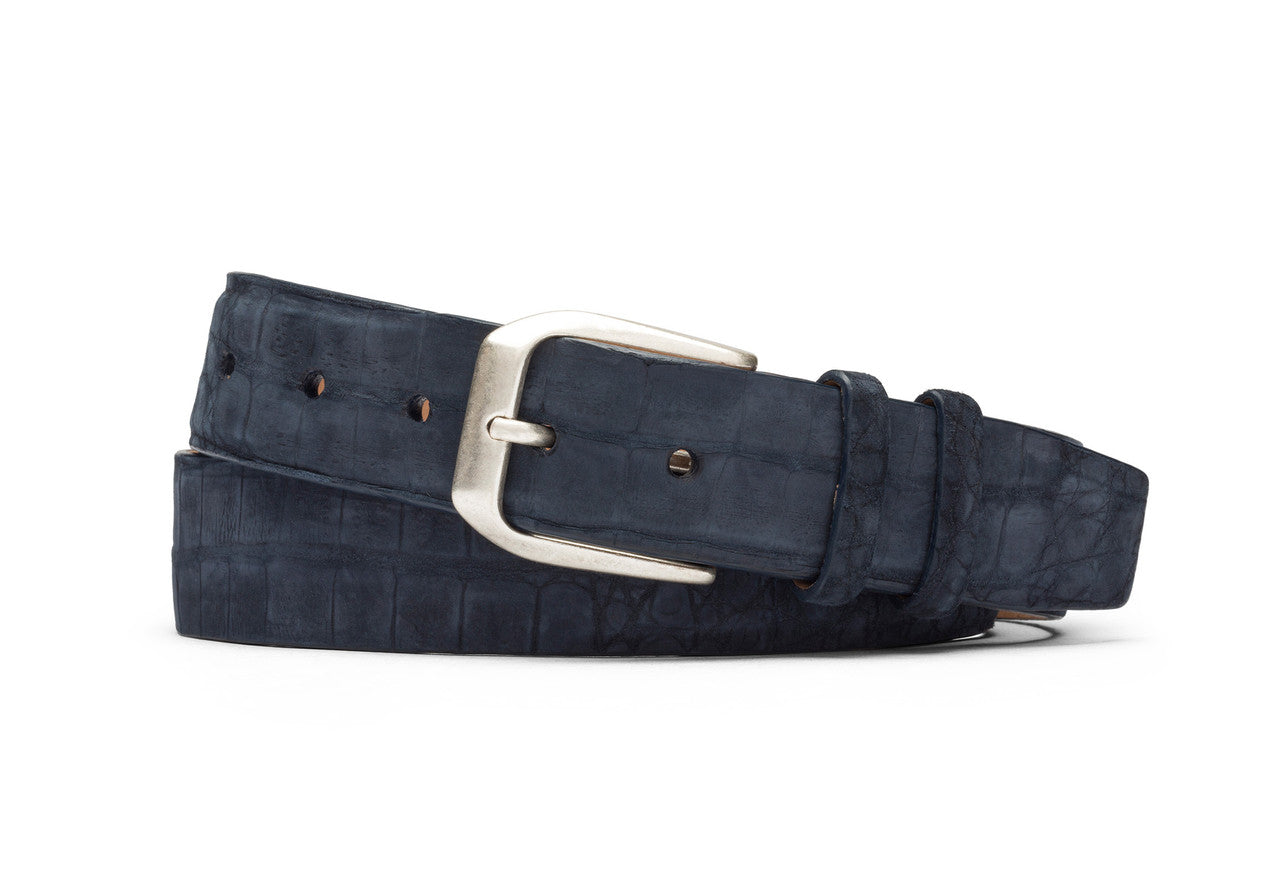 Vintage Charles Jourdan Blue Suede Wide Belt With Intricate Silver Buckle Small 90s Tiffany & Co Suede Belt | XS-M - Lucky Vintage main image 4