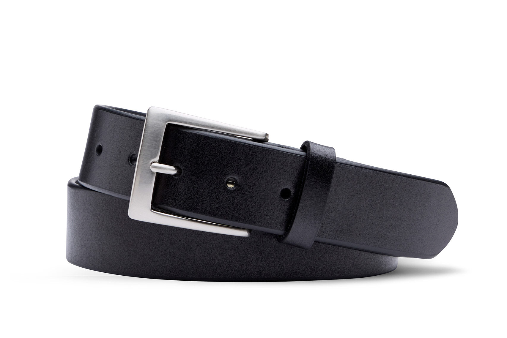 w.kleinberg Venice Calf Belt with Brushed Nickel Buckle in black leather